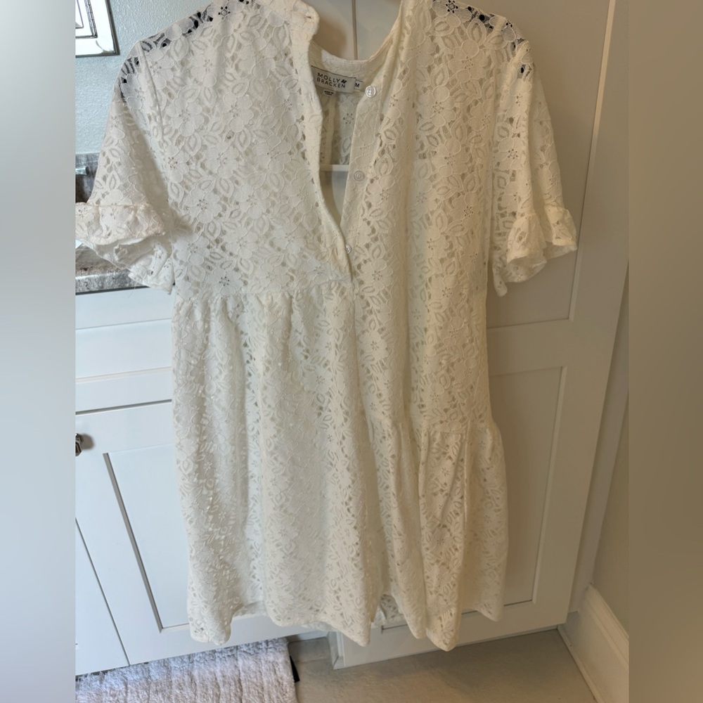 Molly Bracken white lace dress, size medium